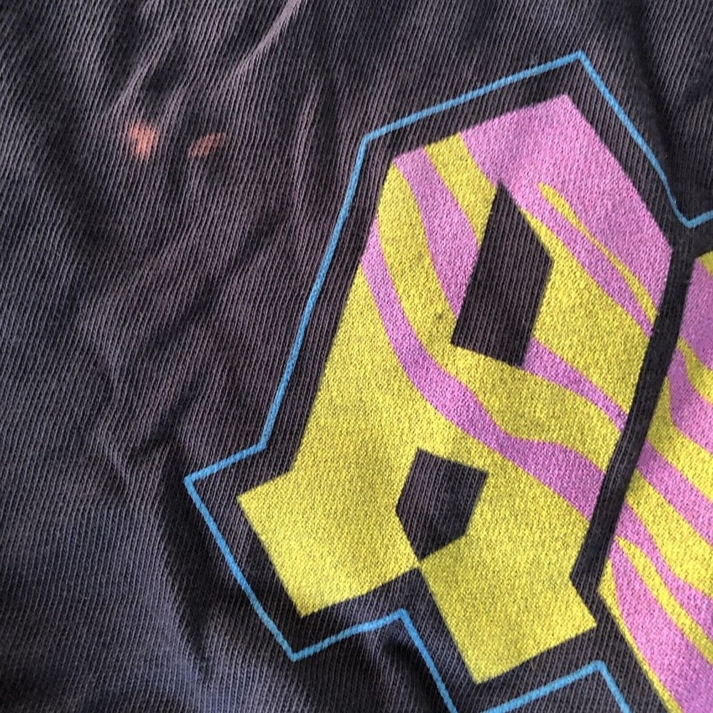 Junk Food AC/DC Neon Zebra Vintage Tee Meteorite & Pigment Black - Picture 8 of 8